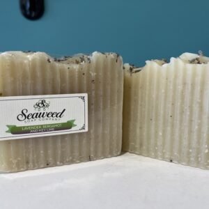 Handcrafted natural seaweed soap bars with a rustic texture.