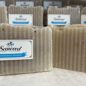 Handcrafted seaweed soap bars with a natural, textured design.