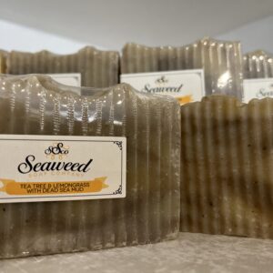 Close-up of packaged seaweed snacks on a shelf.